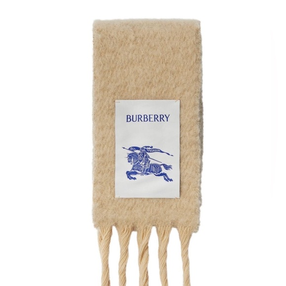 BURBERRY AUTHENTIC WOOL MOHAIR SCARF NARROW - Picture 1 of 5